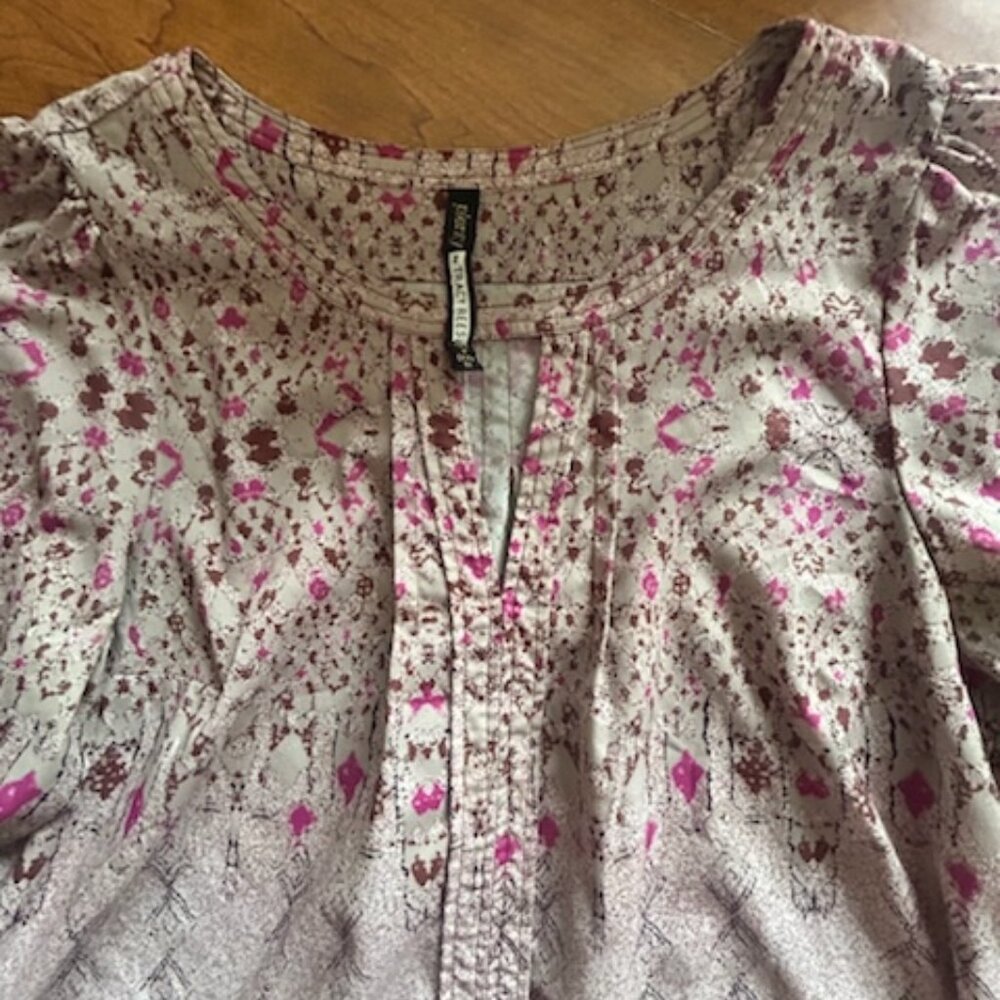 Plenty by Tracy Reese Beige Floral Dress Shirt